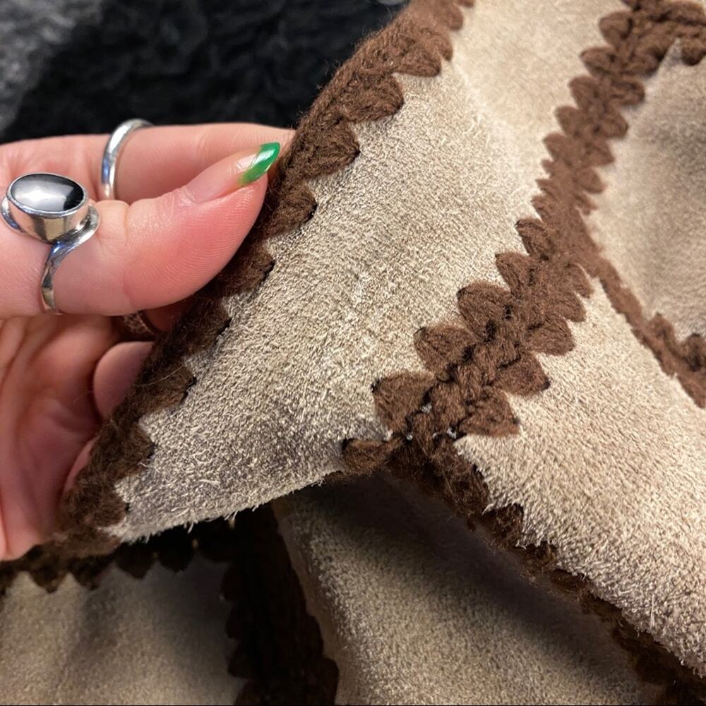 Vintage 70s young east brown suede a line skirt 13/14 - Picture 15 of 16